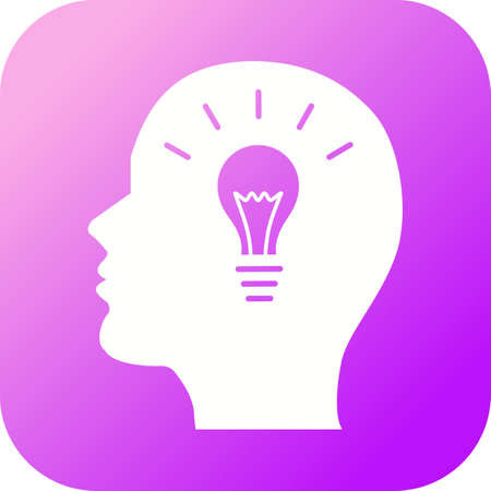 Beautiful Brain idea Vector Glyph iconのイラスト素材