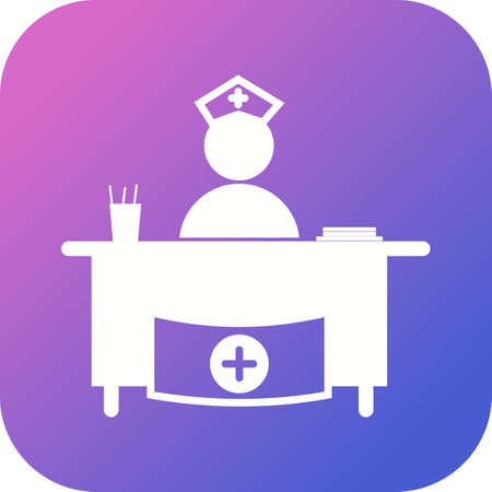 Beautiful Hospital reception Vector Glyph iconのイラスト素材