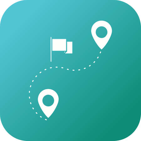 Beautiful Route Vector Glyph iconのイラスト素材