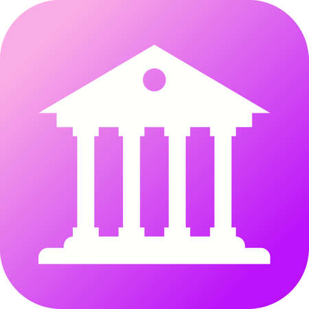 Beautiful Bank Vector Glyph iconのイラスト素材
