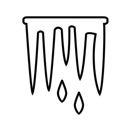 Beautiful icicle winter line black iconのイラスト素材