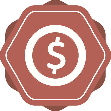 Beautiful Dollar coin Vector Glyph iconのイラスト素材