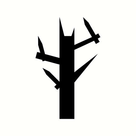 Beautiful Tree with no leaves glyph black iconのイラスト素材