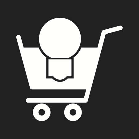 Beautiful Cart Vector Glyph iconのイラスト素材