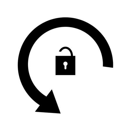 Rotation unlocked glyph black icon のイラスト素材