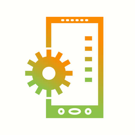 Beautiful mobile settings Vector Glyph iconのイラスト素材