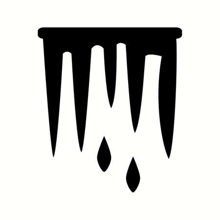 Beautiful icicle glyph black iconのイラスト素材