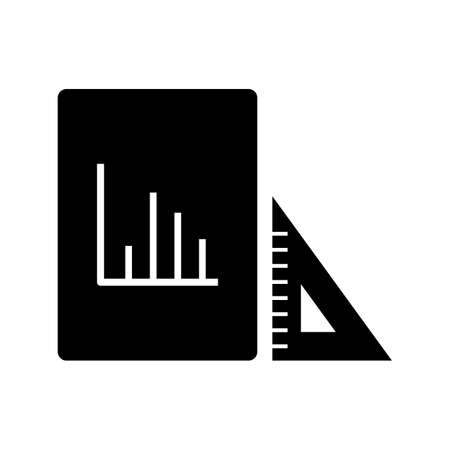 Beautiful set square glyph black iconのイラスト素材