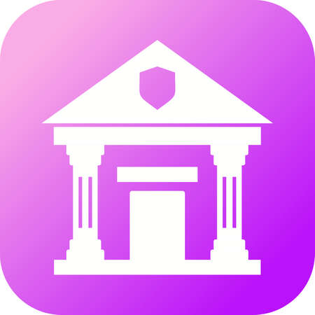 Beautiful Bank Vector Glyph Iconのイラスト素材