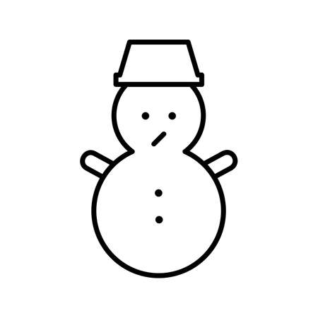 Beautiful Snowman winter line black iconのイラスト素材