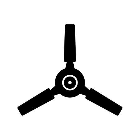 Beautiful fan glyph black iconのイラスト素材