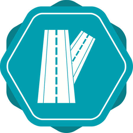 Beautiful Linked road Vector Glyph iconのイラスト素材