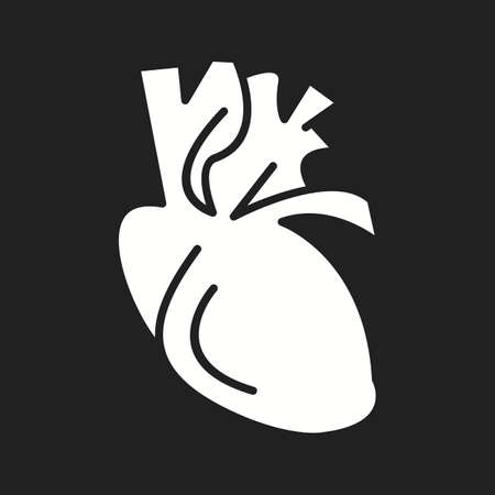 Beautiful Heart Vector Glyph iconのイラスト素材