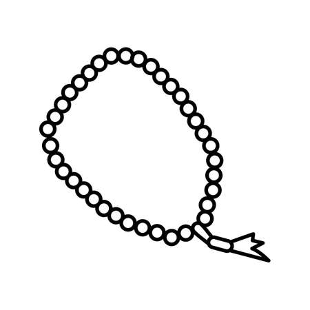 Prayer Beads Beautiful Line Black Iconのイラスト素材