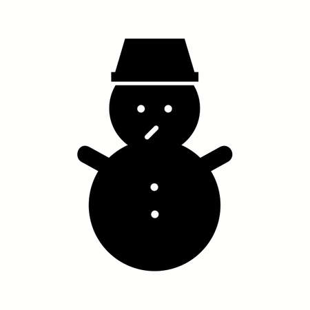 Beautiful Snowman glyph black iconのイラスト素材