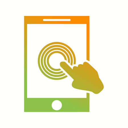 Beautiful Touch screen Vector Glyph iconのイラスト素材