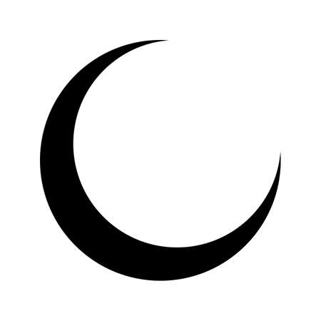 Beautiful new moon Glyph black iconのイラスト素材