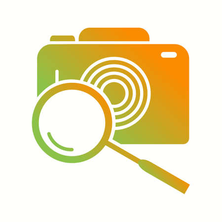 Beautiful Search image Vector Glyph iconのイラスト素材