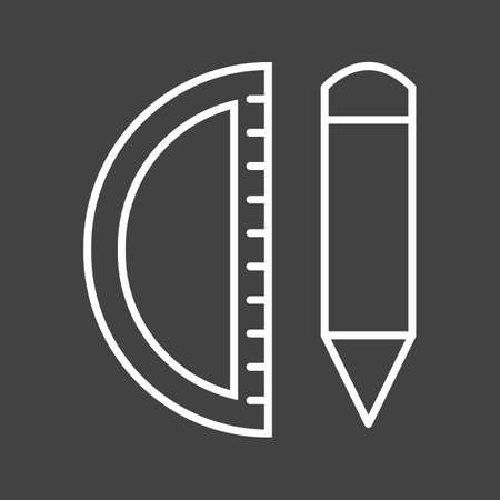 Beautiful Geometry Tools Line Vector Iconのイラスト素材