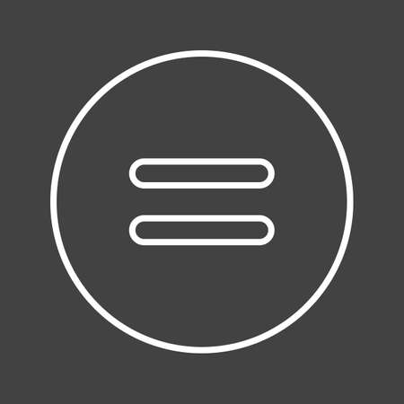 Beautiful Equal to Symbol Line Vector Iconのイラスト素材