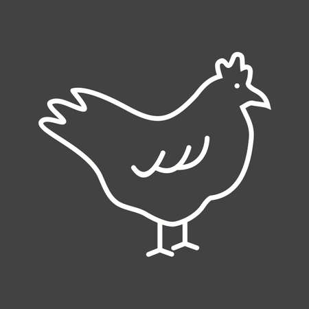 Beautiful Chicken Line Vector Iconのイラスト素材