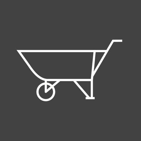 Beautiful wheelbarrow Line Vector Iconのイラスト素材