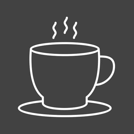 Beautiful Tea Cup Line Vector Iconのイラスト素材