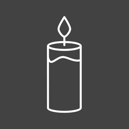 Beautiful Candle Line Vector Iconのイラスト素材