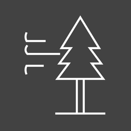 Beautiful Tree In Wind Line Vector Iconのイラスト素材