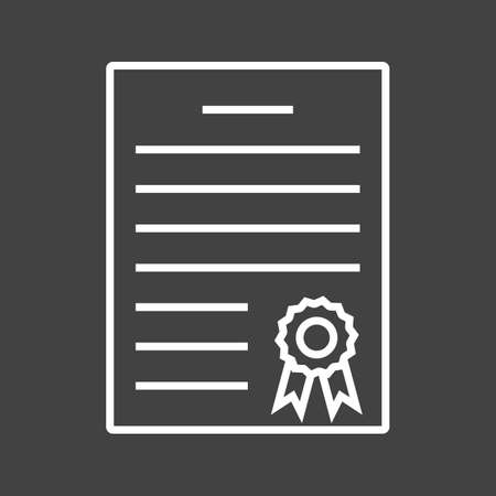 Beautiful Diploma Line Vector Iconのイラスト素材