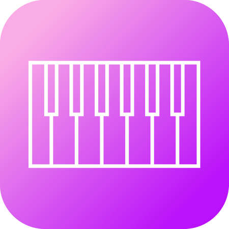 Beautiful Piano Keys Line Vector Iconのイラスト素材