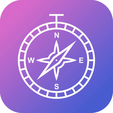 Beautiful Compass Line Vector Iconのイラスト素材