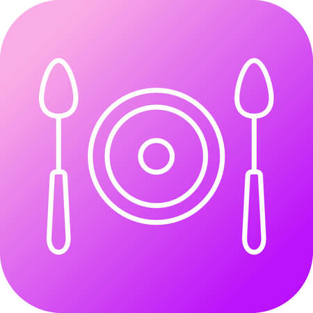 Beautiful Food Line Vector Iconのイラスト素材