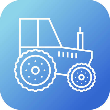 Beautiful Tractor Line Vector Iconのイラスト素材