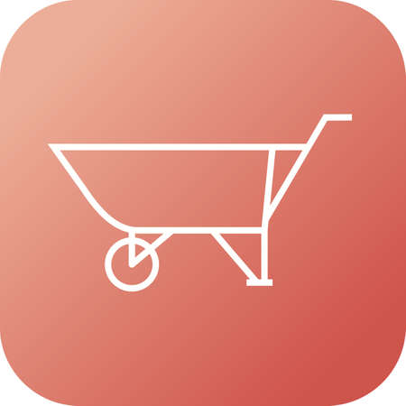 Beautiful wheelbarrow Line Vector Iconのイラスト素材