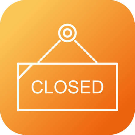 Beautiful Closed Tag Line Vector Iconのイラスト素材