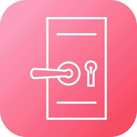 Beautiful Door Lock Line Vector Iconのイラスト素材
