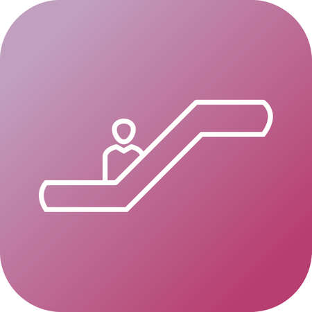 Beautiful escalator Line Vector Iconのイラスト素材