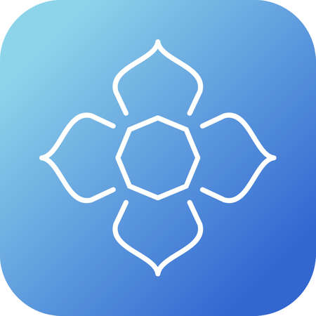 Beautiful Islamic Star Line Vector Iconのイラスト素材