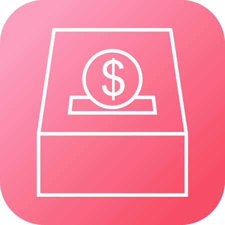 Beautiful Charity Box Line Vector Iconのイラスト素材