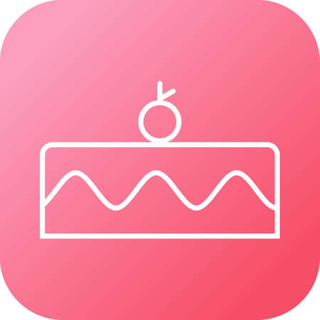 Beautiful Cream Cake Line Vector Iconのイラスト素材