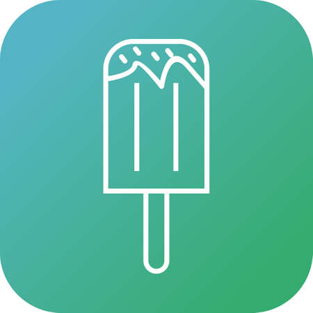Beautiful Ice lolly Line Vector Iconのイラスト素材
