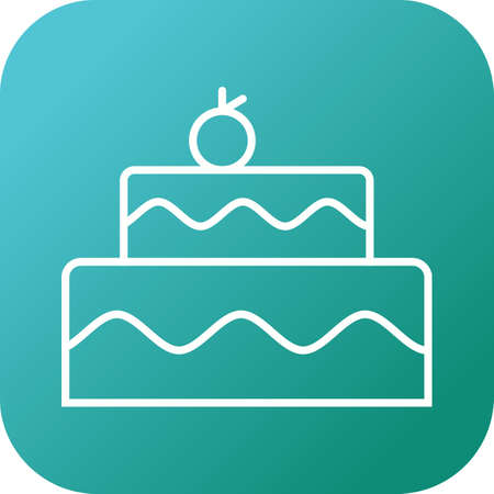 Beautiful Cake Line Vector Iconのイラスト素材
