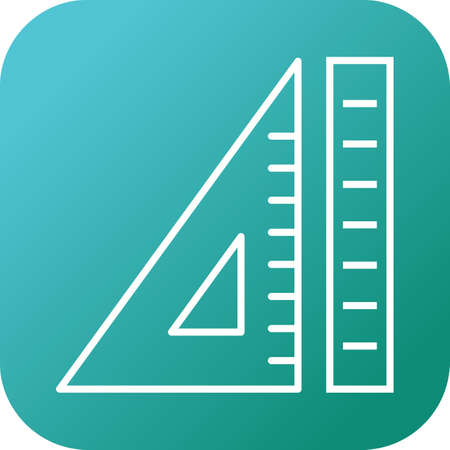 Beautiful Ruler & Set Square Line Vector Iconのイラスト素材