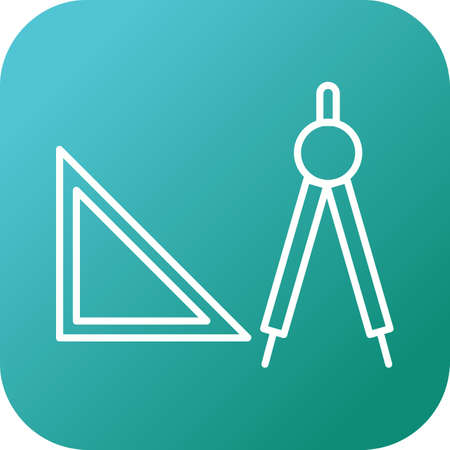 Beautiful Geometry Tools Line Vector Iconのイラスト素材