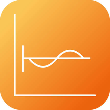 Beautiful Cosine Graph Line Vector Iconのイラスト素材