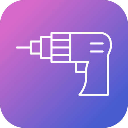 Beautiful Drill Machine Line Vector Iconのイラスト素材
