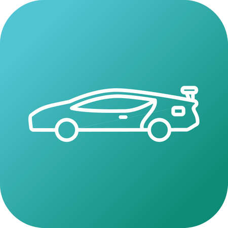 Beautiful Sports Car Line Vector Iconのイラスト素材
