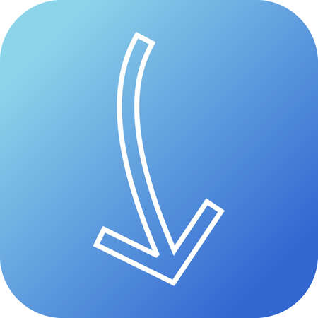 Beautiful Arrow Pointing Down Line Vector Iconのイラスト素材