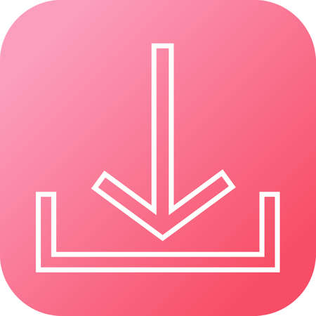 Beautiful Download Line Vector Iconのイラスト素材